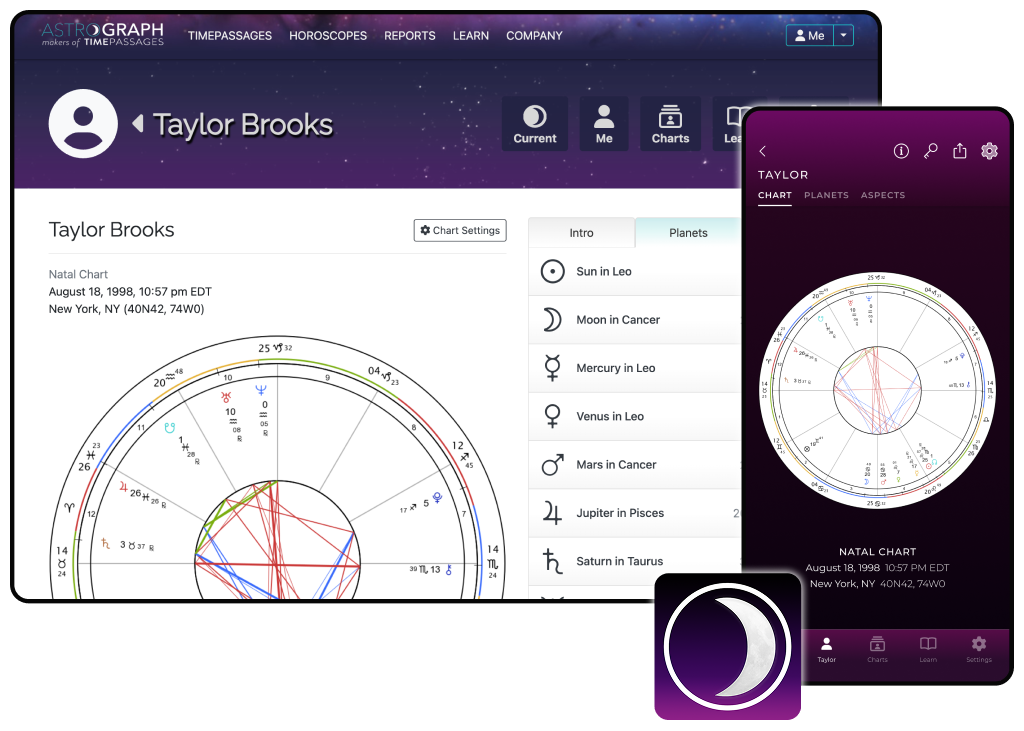 Free astrological birth chart on web and mobile app